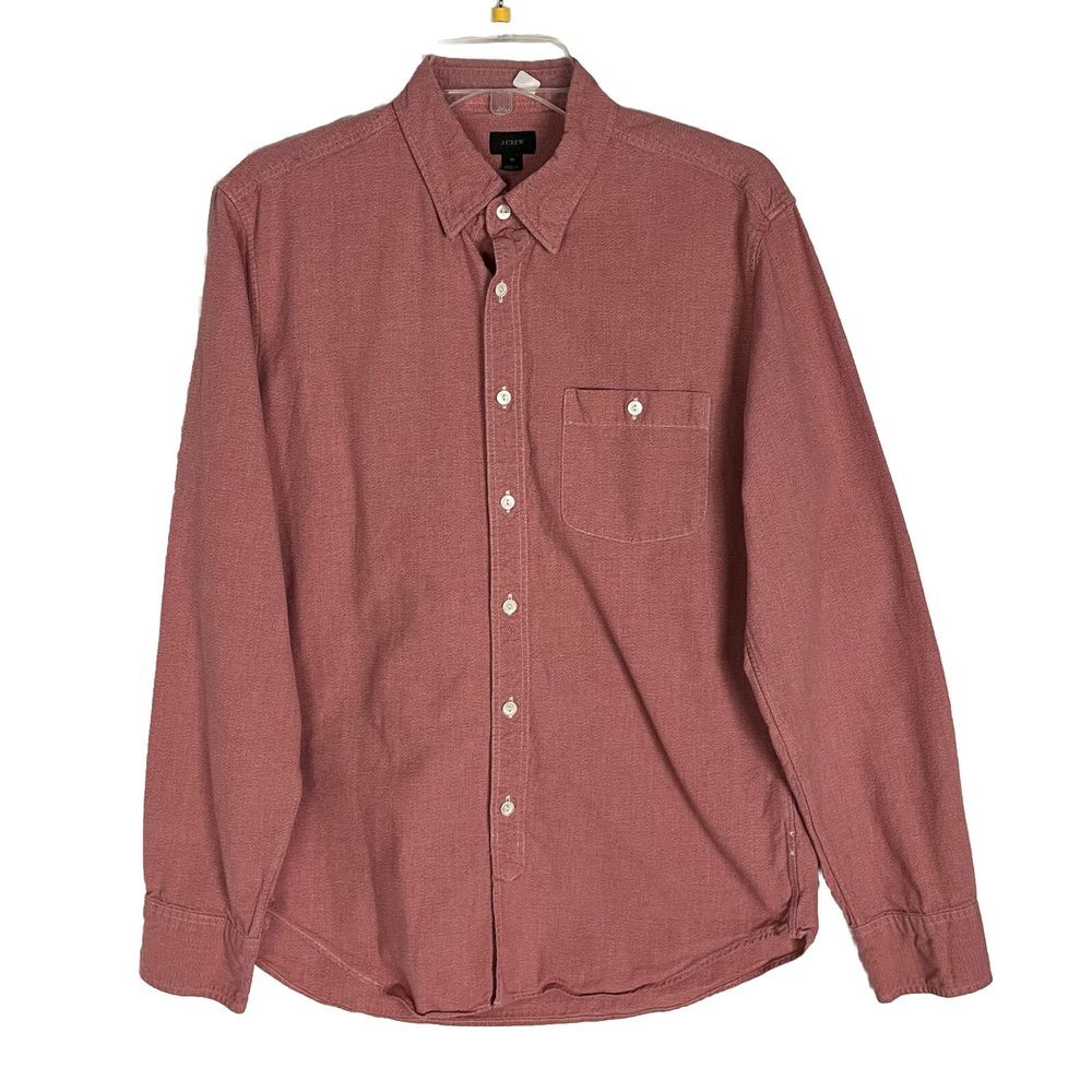 J. Crew Shirt Mens‎ Pink Hidden Button Down Tab Collar Size M Cotton